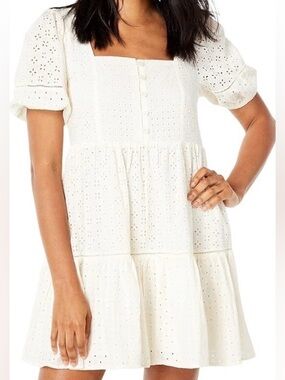 Madewell Ivory Eyelet Mini Dress